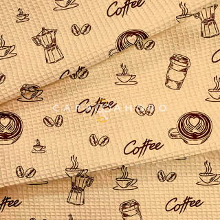 Ткань Полотно вафельное 50 см рис 29499 вид 1 "Кофе-брейк" 