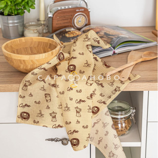 Ткань Полотно вафельное 50 см рис 29499 вид 1 "Кофе-брейк" 