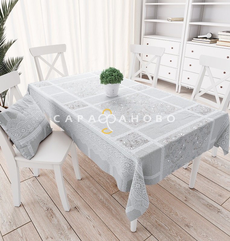 Ткань Рогожка 150 см рис. 30091/1 Кружево