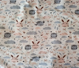 Ткань Теплый хлопок (Фланель) 125 см 170 гр диз Заяц с совой