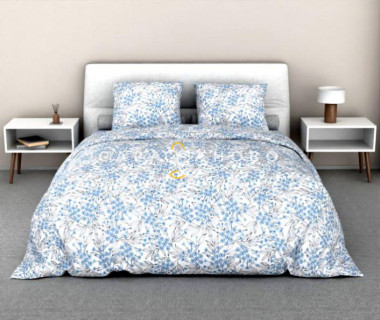 Ткань Бязь 220 см 120 гр рис лазурь 9/1 вид б/з голубой