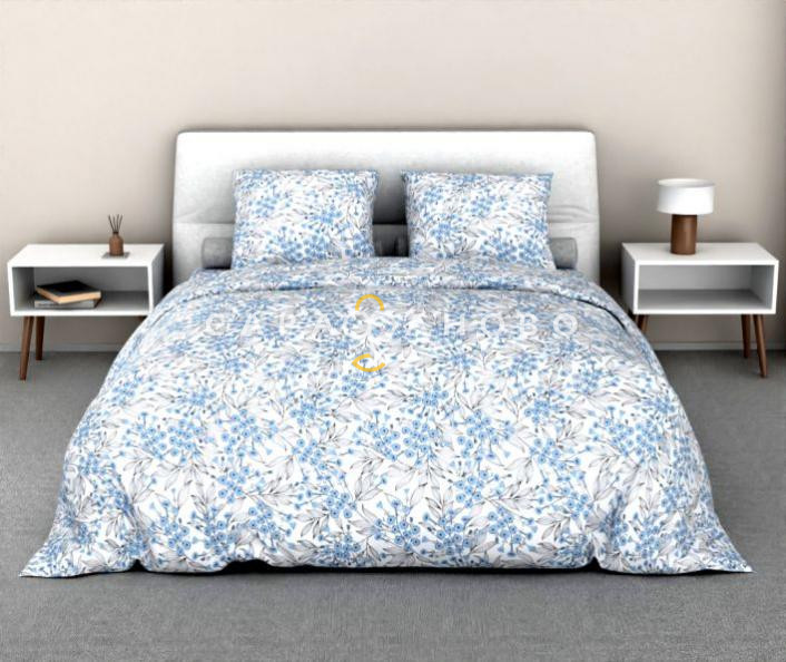 Ткань Бязь 220 см 120 гр рис лазурь 9/1 вид б/з голубой