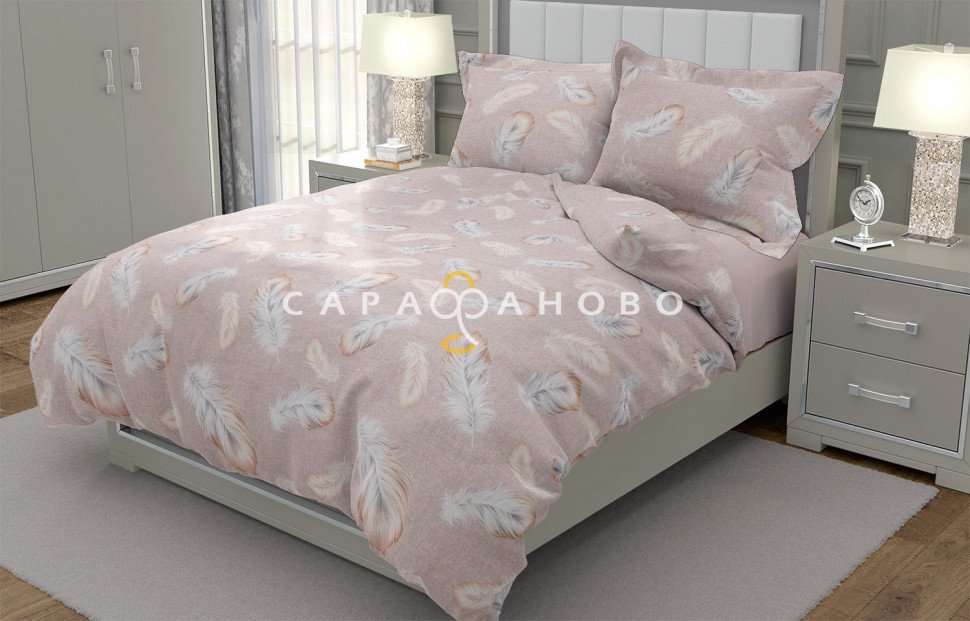 Ткань бязь 220 см рис 11576/1 Перья