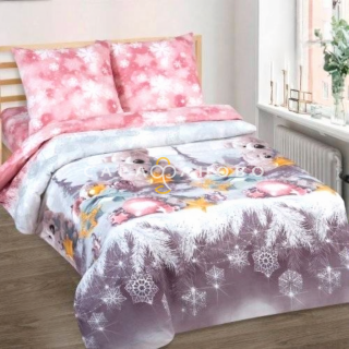 Ткань поплин 220 см "Ласковый мишка" рис 11007-1