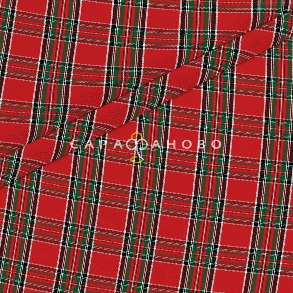 Ткань Вафельное полотно 150 см 155 гр Шотландская клетка 2217 вид 1