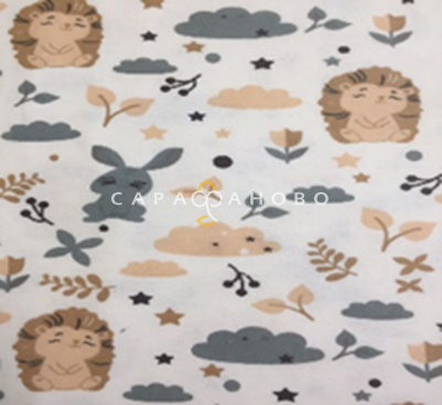 Ткань Теплый хлопок (Фланель) 125 см 170 гр диз Ежик и Заяц