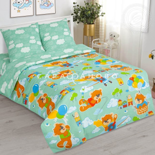 Ткань бязь 150 см рис. 12644-1 Улётные мишки (основа)