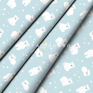 Ткань Перкаль 150 см рис 13386 вид 1 "Белый мишка"