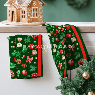 Ткань Полотно вафельное 50 см набивное арт 60 "Тейково" рис 29405 вид 1 "Зимнее чудо" 