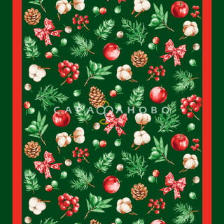 Ткань Полотно вафельное 50 см набивное арт 60 "Тейково" рис 29405 вид 1 "Зимнее чудо" 