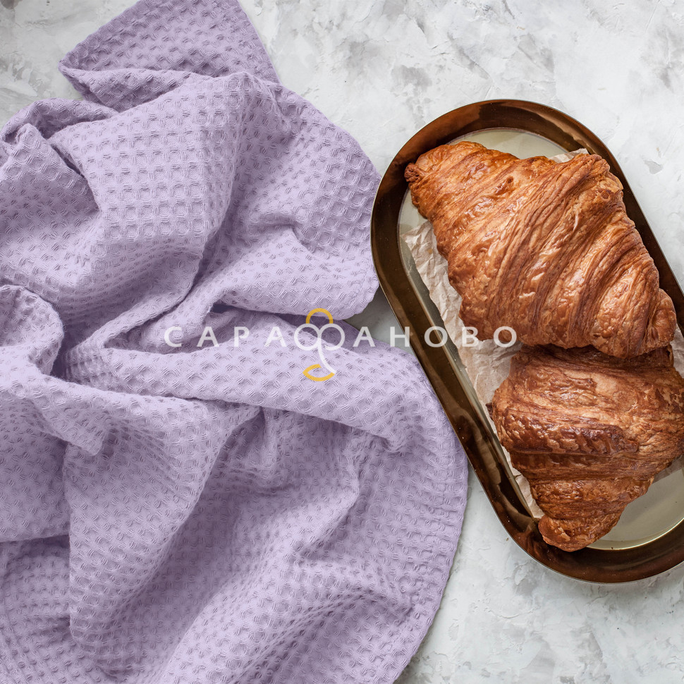 Ткань Полотно вафельное 150 см гладкокрашеное арт 169 рис 86040 вид 5 лаванда АК