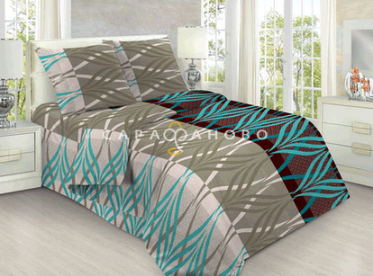 Бязь набивная 150 см ГОСТ рис Грани 1338-1 зеленый