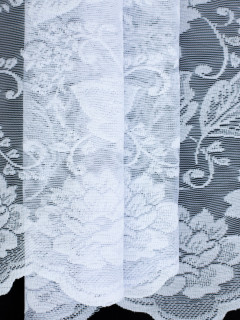 Ткань Тюль жаккардовый 180 см рис Белый 1080/180