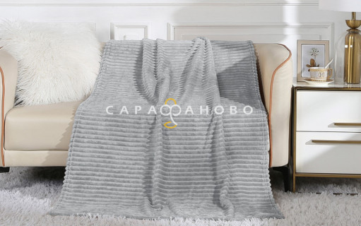 Ткань Велсофт Полосочка 205 см 270 гр цвет Светло-серый