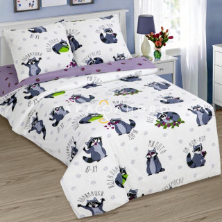 Ткань Поплин 150 см рис. 12646-1 Енотики (основа)