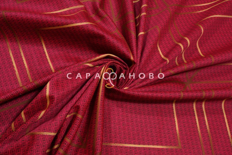 Ткань Сатин 220 см рис. 23002-1 Шарль(красный)