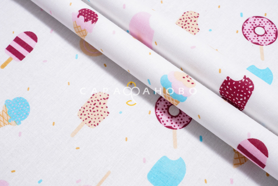 Ткань Бязь 150 см 120 гр рис 2307-2307 Эскимо (448)