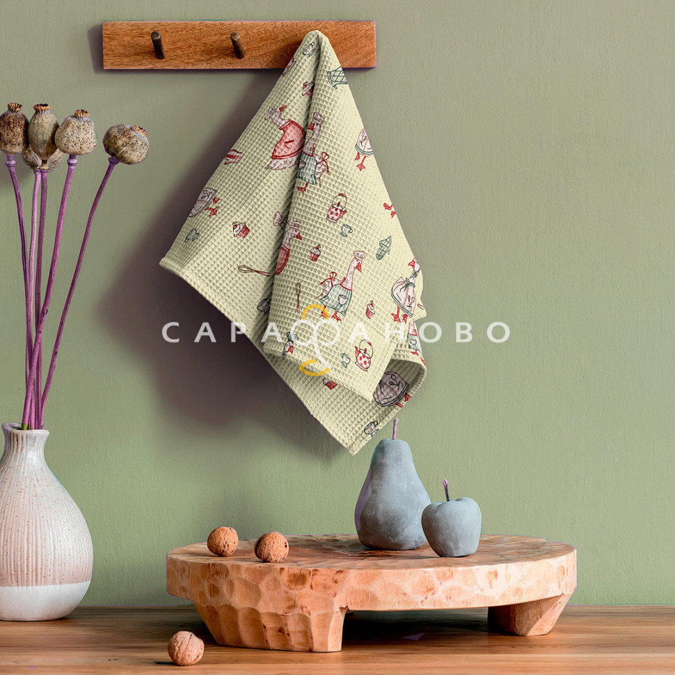 Ткань Полотно вафельное 50 см набивное арт 60