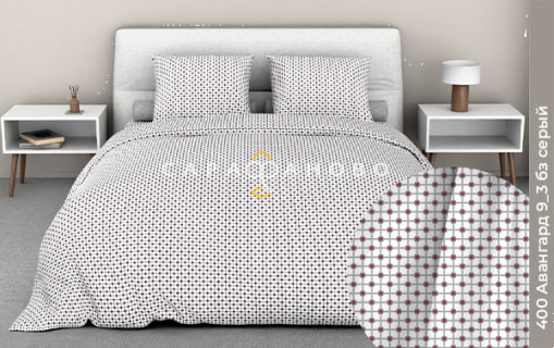 Ткань Бязь 220 см 120 гр рис авангард 9/3 вид б/з серый