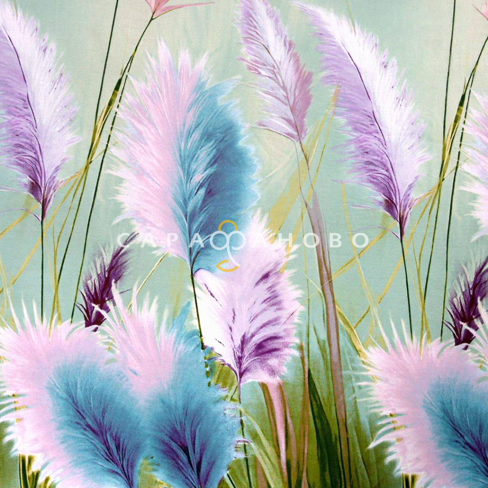 Ткань Бязь набивная 220 см 120 гр рис. Астильба 13401-1