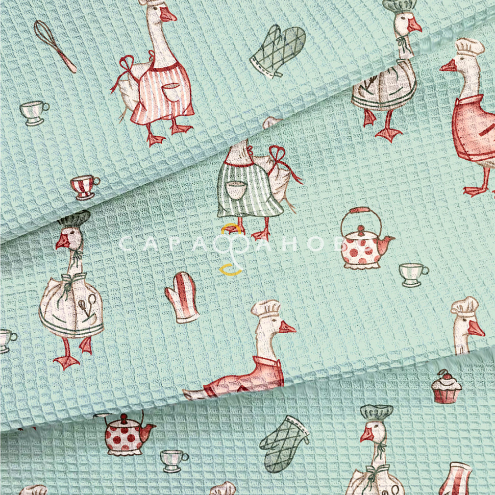 Ткань Полотно вафельное 50 см набивное арт 60 