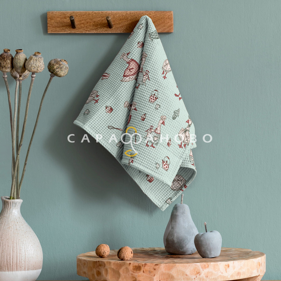 Ткань Полотно вафельное 50 см набивное арт 60 