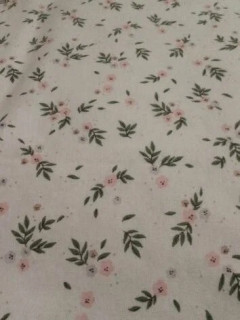 Ткань Теплый хлопок (Фланель) 180 см 170 гр диз Веточка на белом