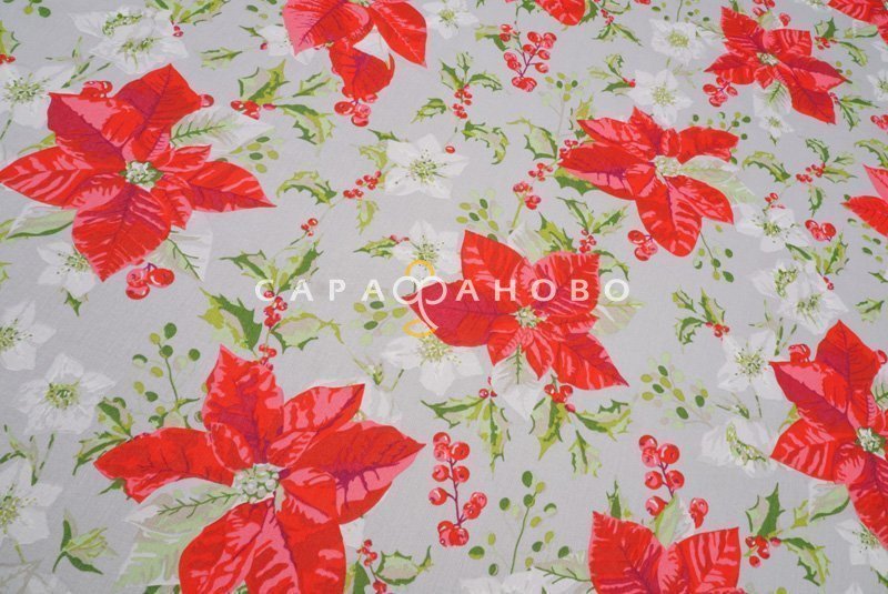 Ткань Бязь 150 см 120 гр рис. 183в8 Рождественская звезда