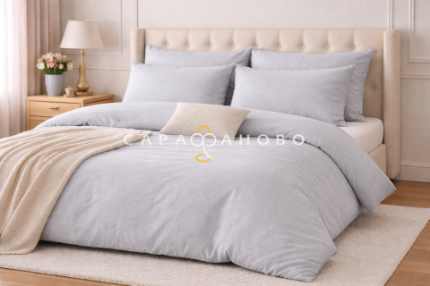 Ткань полулен гладкокрашеная 150 см 145 гр Серый опал