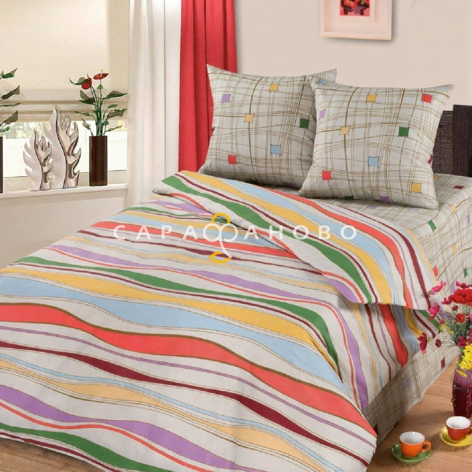 Ткань Бязь 220 см Волна (Компаньон) рис 10194 вид 1