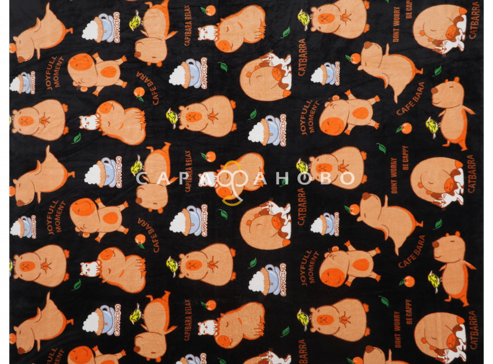 Ткань Велсофт (Аэрософт) 205 см рис Капибара (На отрез)
