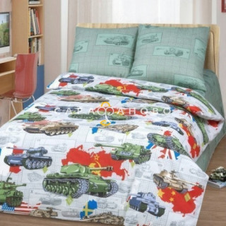 Ткань Бязь 150 см "Танки" рис 11029-1