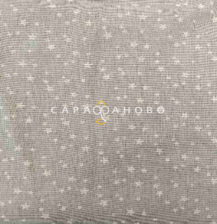 Ткань Ситец 150 см 75 гр Белые звезды на сером