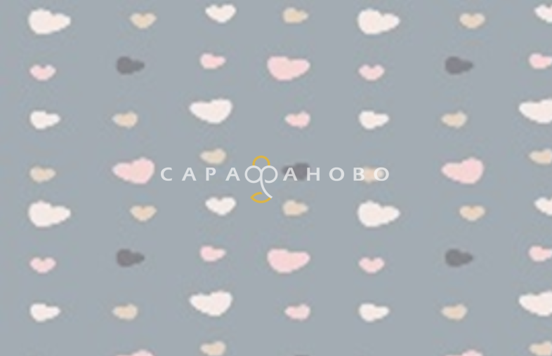 Ткань Теплый хлопок (Фланель) 180 см 170 гр диз Сердца на сером