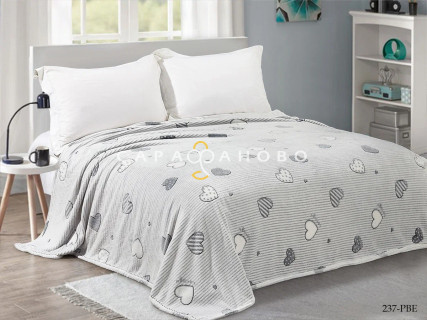 Ткань Велсофт 205 см 190 гр рис Серые Сердца