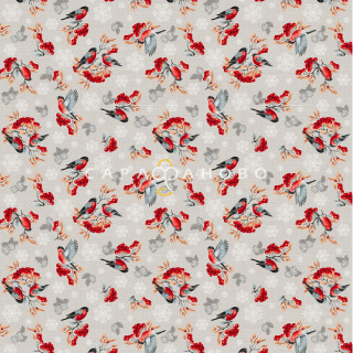 Рогожка 150 см 163 гр наб арт. 904 рис 29386 вид 1 "Снегири и рябина"