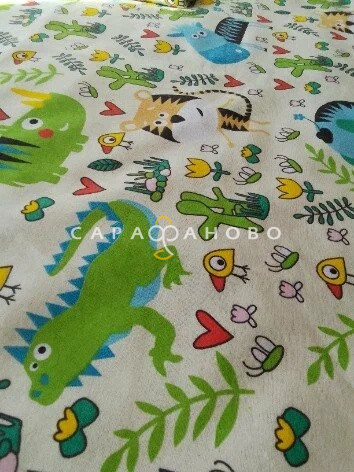 Ткань Теплый хлопок (Фланель) 180 см 170 гр диз Звери