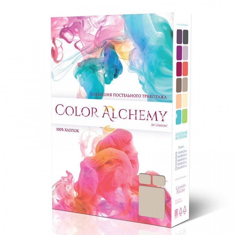 Простыня на резинке Unison Color Alchemy какао