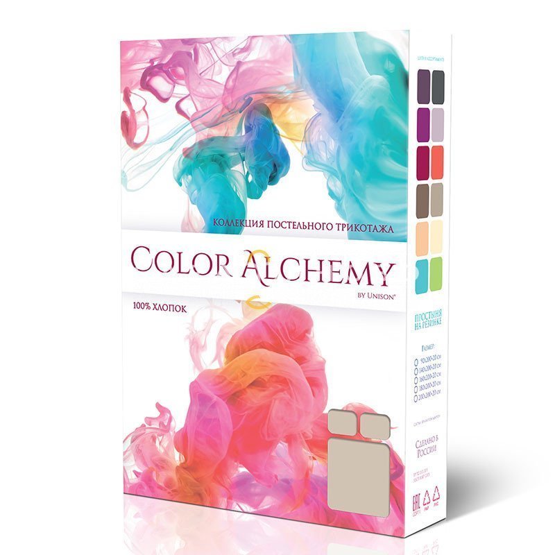 Простыня на резинке Unison Color Alchemy какао