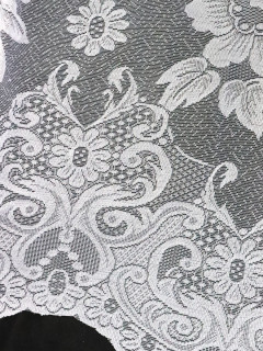 Ткань Тюль жаккард 290 см рис Белые цветы 10/290