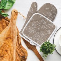 Комплект кухонный рогожка прихватка, рукавица Mia Cara 30284-5 Жозефина