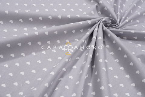 Ткань Бязь 150 см 120 гр Сердечки 1746-17