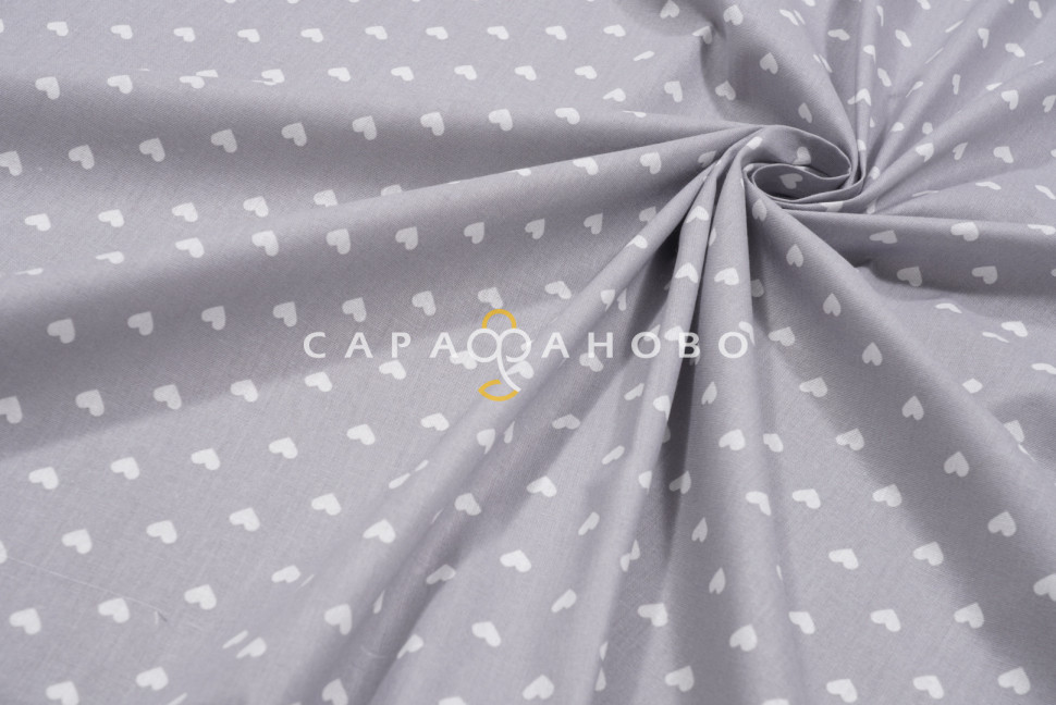 Ткань Бязь 150 см 120 гр Сердечки 1746-17