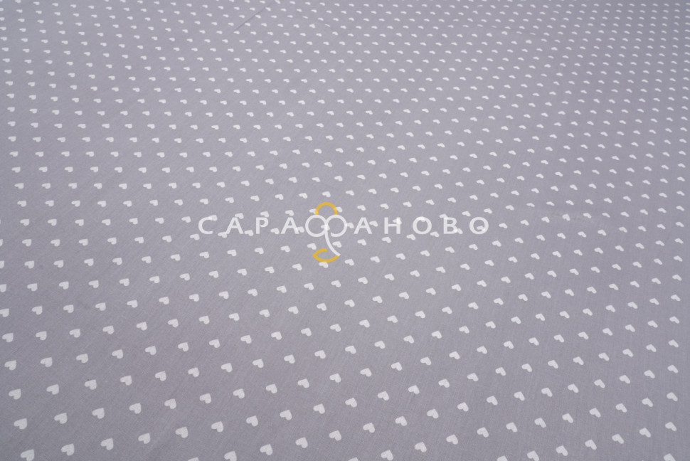 Ткань Бязь 150 см 120 гр Сердечки 1746-17