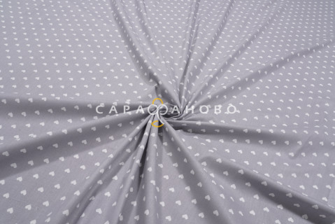 Ткань Бязь 150 см 120 гр Сердечки 1746-17