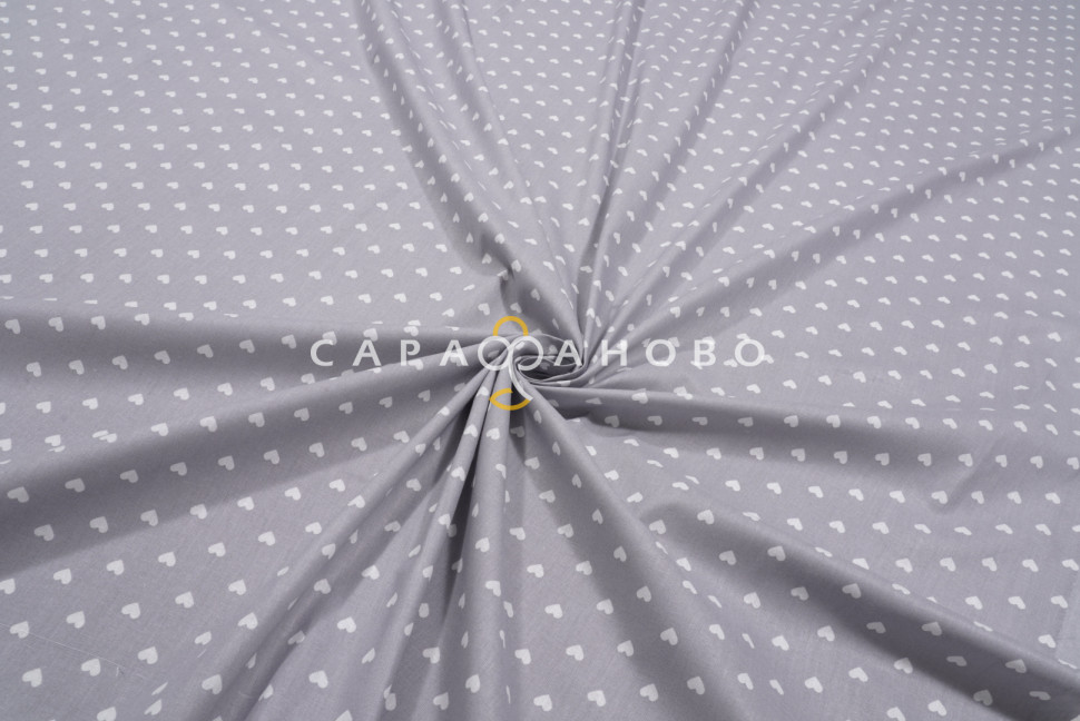 Ткань Бязь 150 см 120 гр Сердечки 1746-17