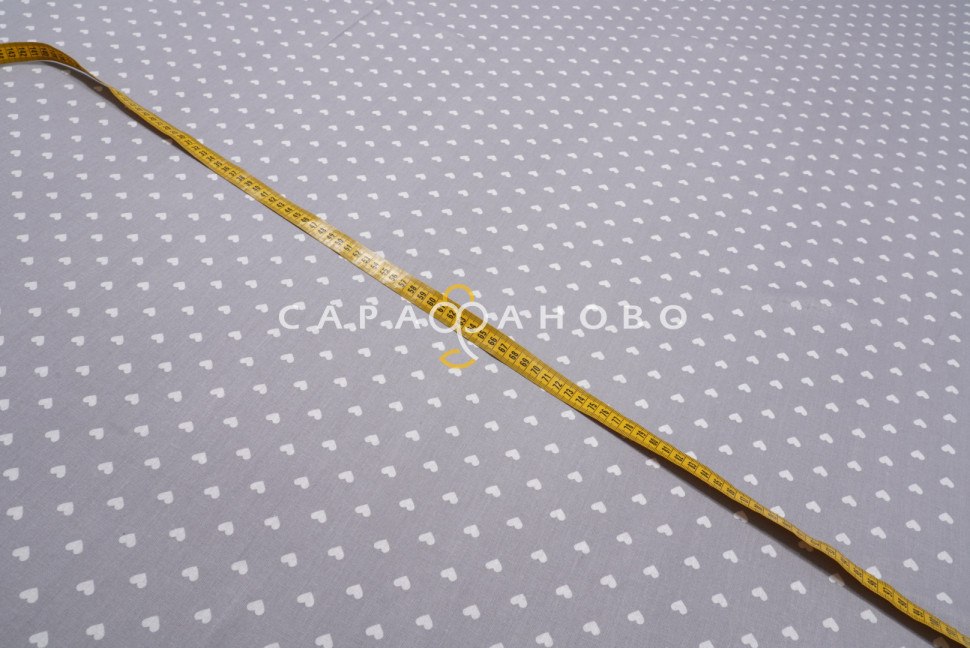 Ткань Бязь 150 см 120 гр Сердечки 1746-17