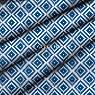 Рогожка 150 см 163 гр наб арт. 904 рис 62077 вид 2 "Средиземноморье" орнамент синий