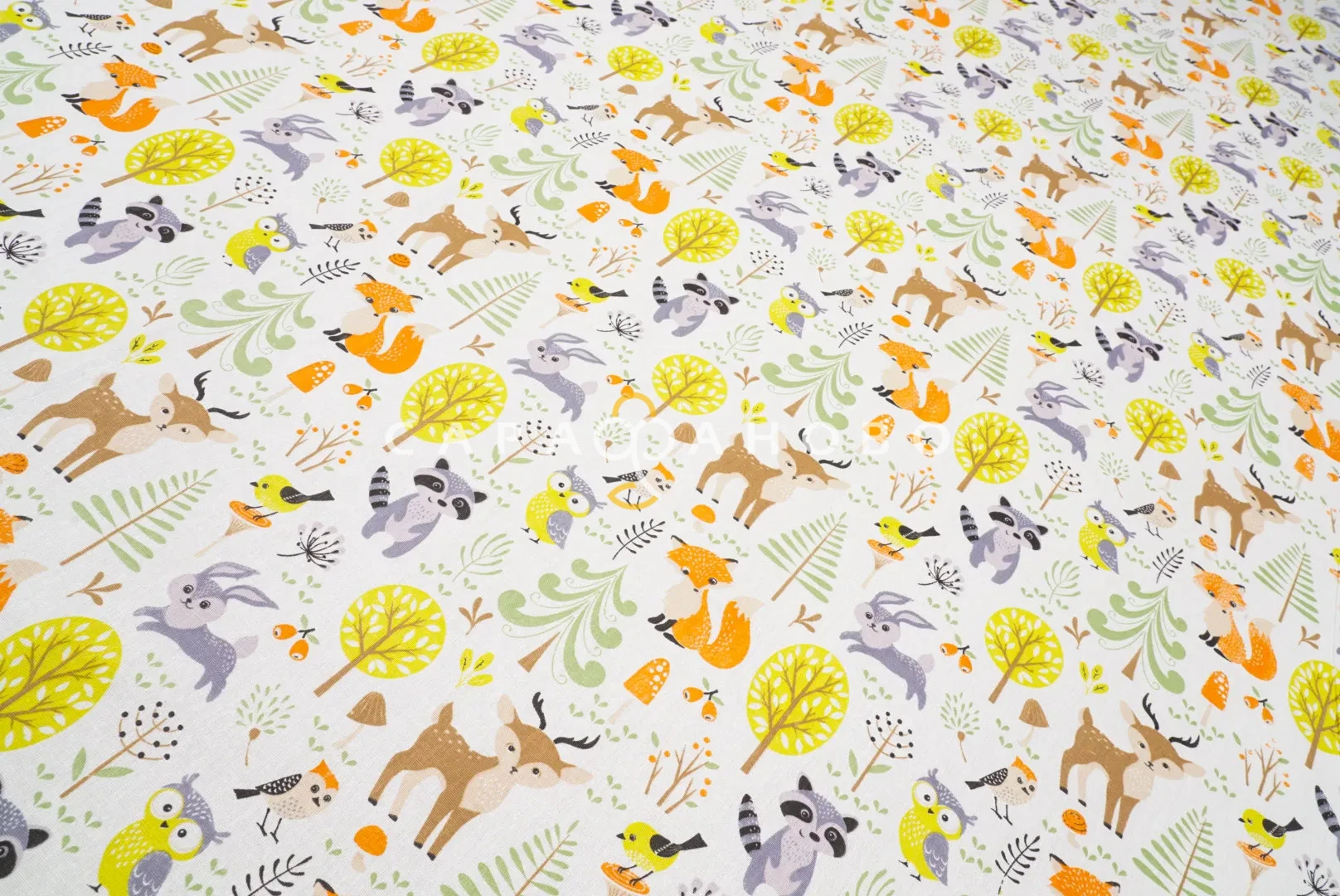 Ткань Бязь 150 см 120 гр детская рис Сказочный лес 72226 вид 1