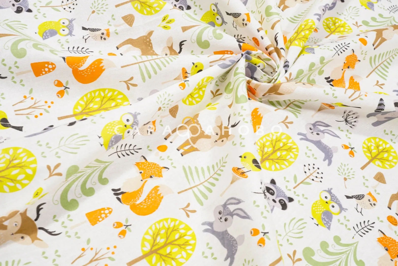 Ткань Бязь 150 см 120 гр детская рис Сказочный лес  72226 вид 1